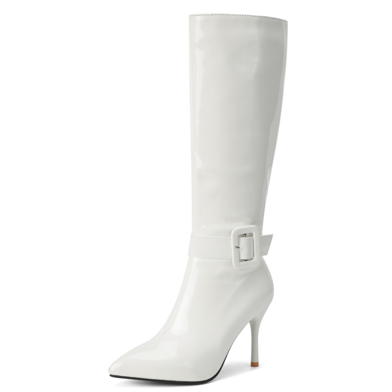 Women Shoes Size 7 - Черно-белые сапоги до колена для женщин,