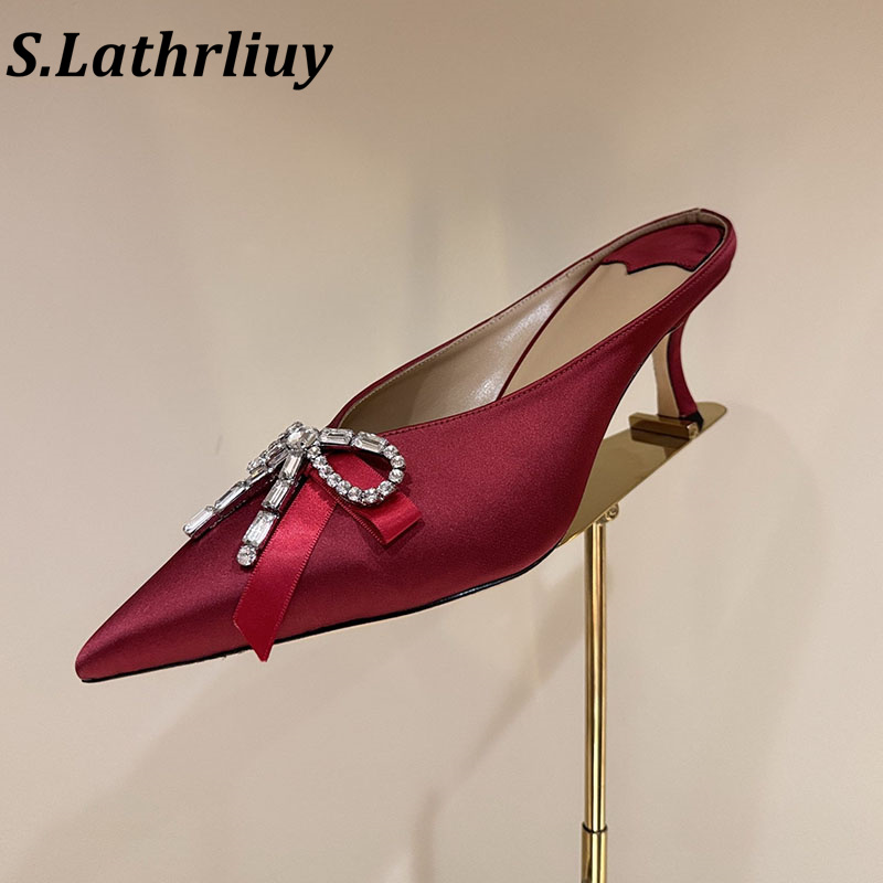 Women Shoes Size 7 - Туфли-мюли на высоком каблуке с блестящими