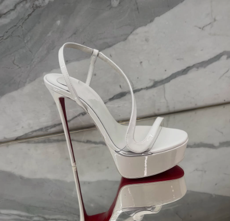 Metallic Heel Sandal - Металлические кожаные босоножки на платформе и