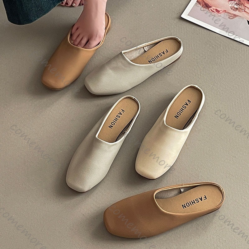 Slip On Mule Flat - Comemore Ретро полутапочки Baotou с квадратной