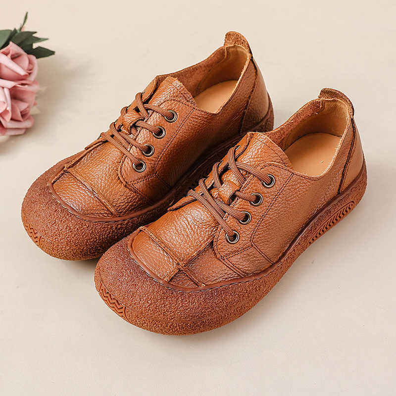 Women'S Shoes For Wide Feet - Ретро-туфли из натуральной кожи для женщин