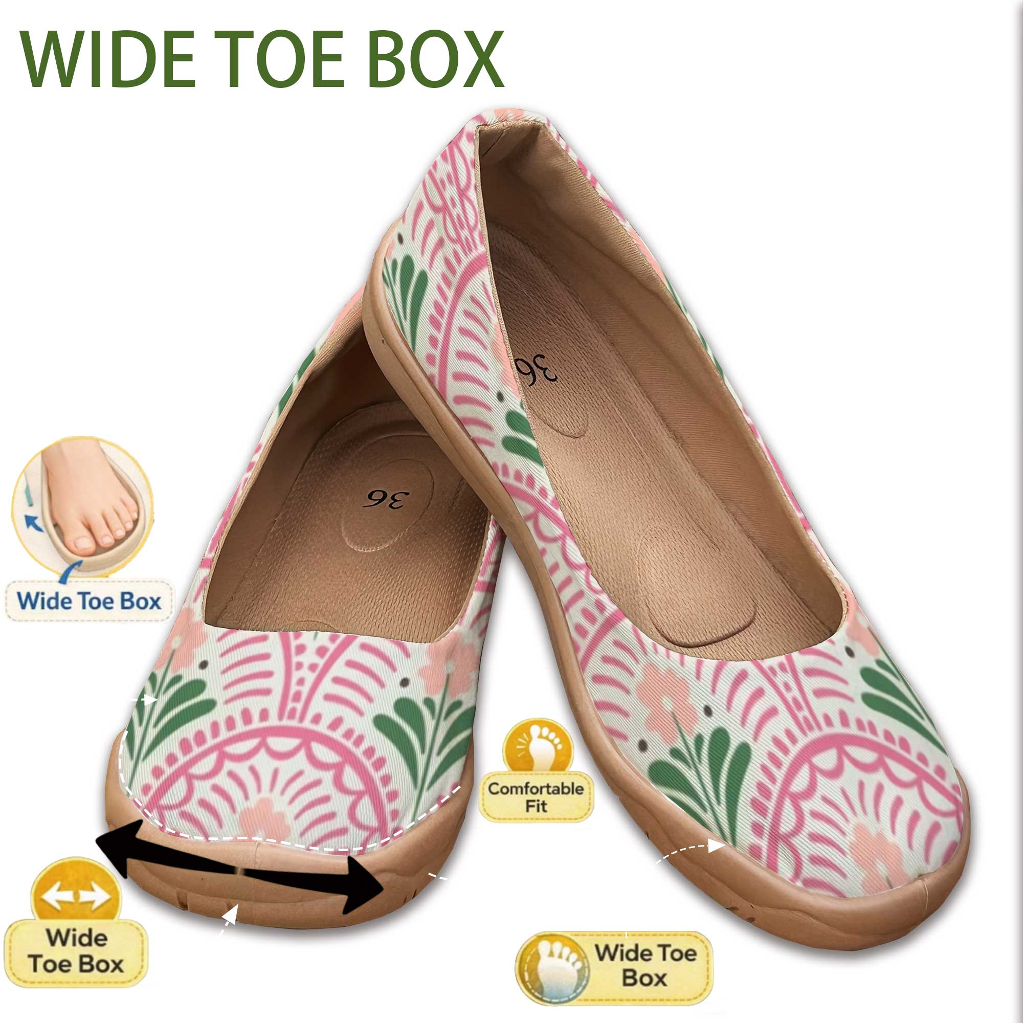 Women'S Shoes For Wide Feet - Женские туфли в богемном стиле, широкие,