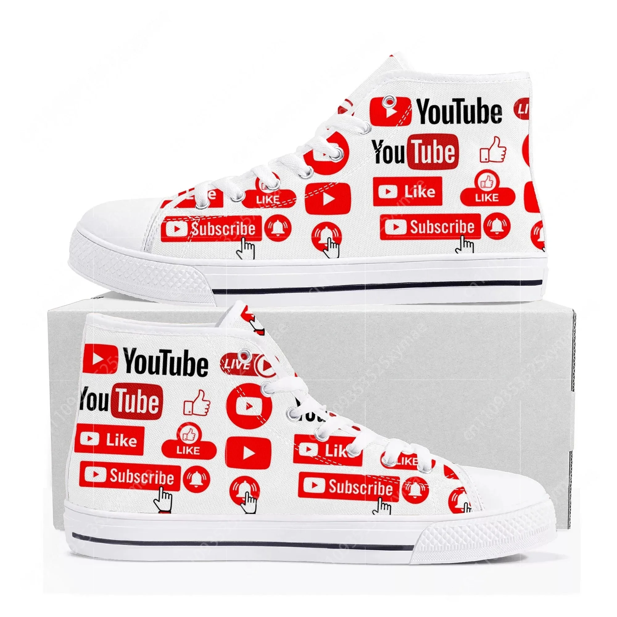 Women Shoes Logo - Кроссовки с дизайном логотипа YouTube, высокие,