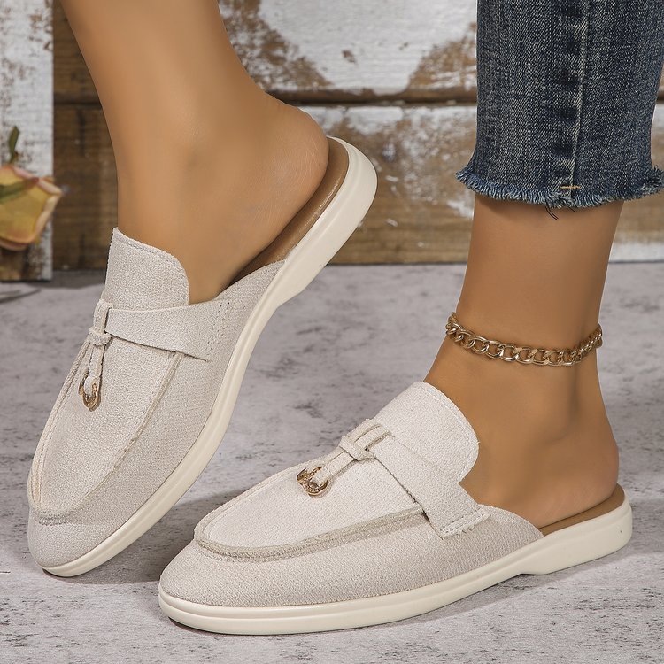 Slip On Mule Flat - Женские винтажные мюли-лоферы с кисточками, слипоны